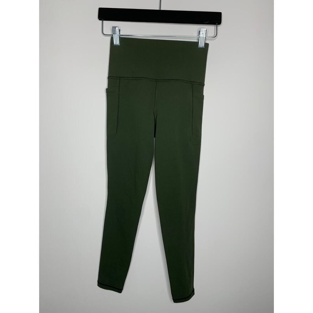 Athleta Salutation Stash High Rise 7/8 Legging in Aspen Olive - Picture 4 of 8